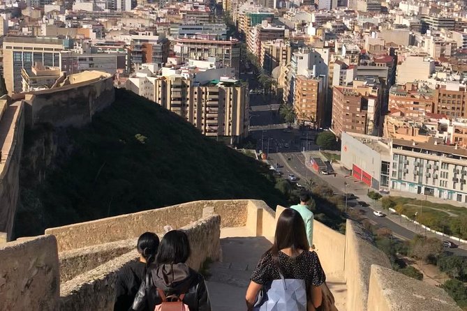 Alicante Historic Small Group Tour with Tapas Tasting - Taxi up, viewpoints first: Castillo de Santa Bárbara and “secret” stops