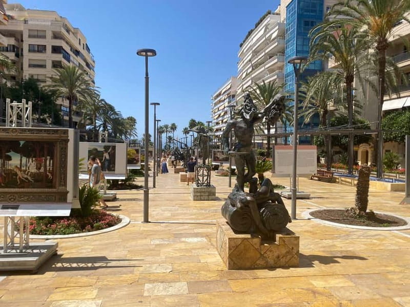 From Estepona, Mijas, Marbella: Marbella Private Tour with Transport, Tapas, and Drinks - Paseo Marítimo coastal walk: quick ocean air, big payoff