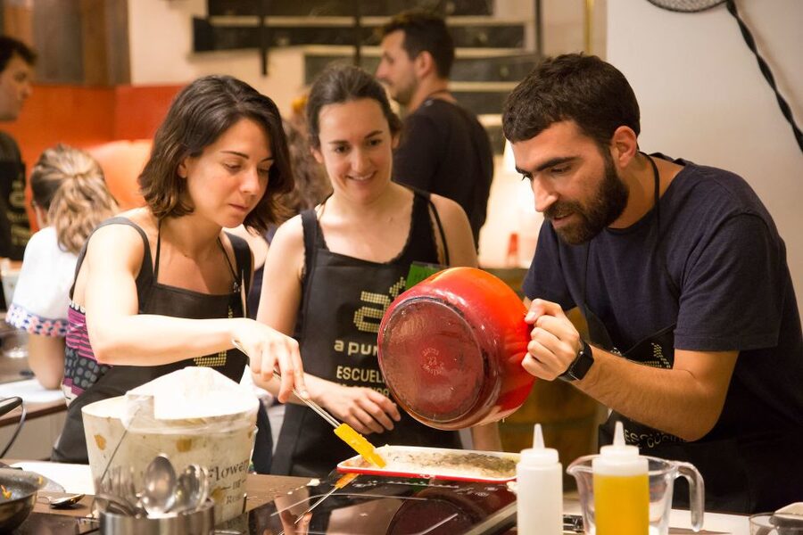Madrid: 10 Tapas 2.5-Hour Cooking Class - What your meal looks like: sangría dinner and sharing the table