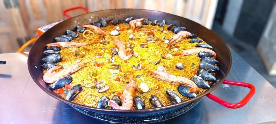 Madrid: Paella and Sangria Workshop with Tapas - The Tasting Table: Omelette, Ham Toast, Tapas Bites, and Shots