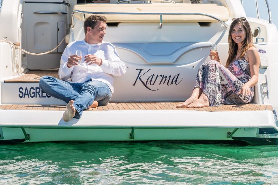 ponta da piedade 2h luxury charter with drinks and tapas - Included gear and water time: snorkel, SUP, and when to keep it casual