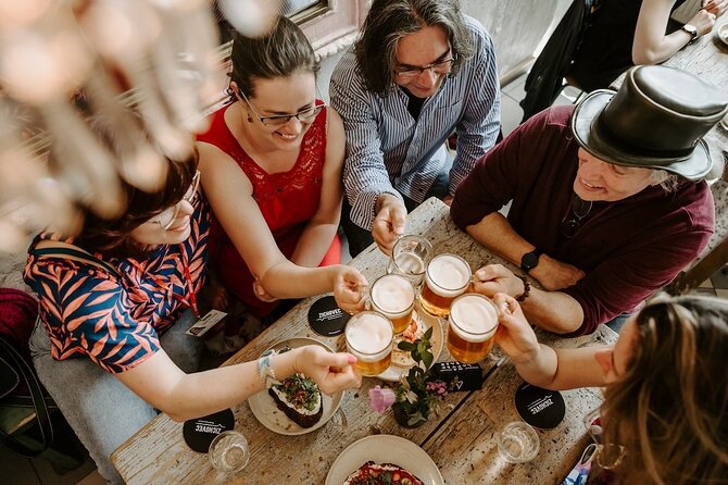 PRIVATE 4 Hour Tour: Czech Beers & Tapas in Prague's Local Areas - The beer flight: lager, IPA, APA, stout, and a Czech twist