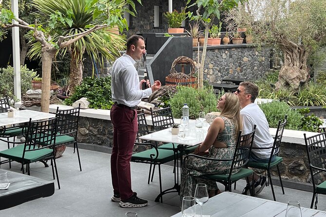 Private Wine Tour in 3 Wineries with 12 Wine Tastings and Tapas - Stop 2: Estate Argyros Cellars, Vineyard Walk, and Two Signature Grapes